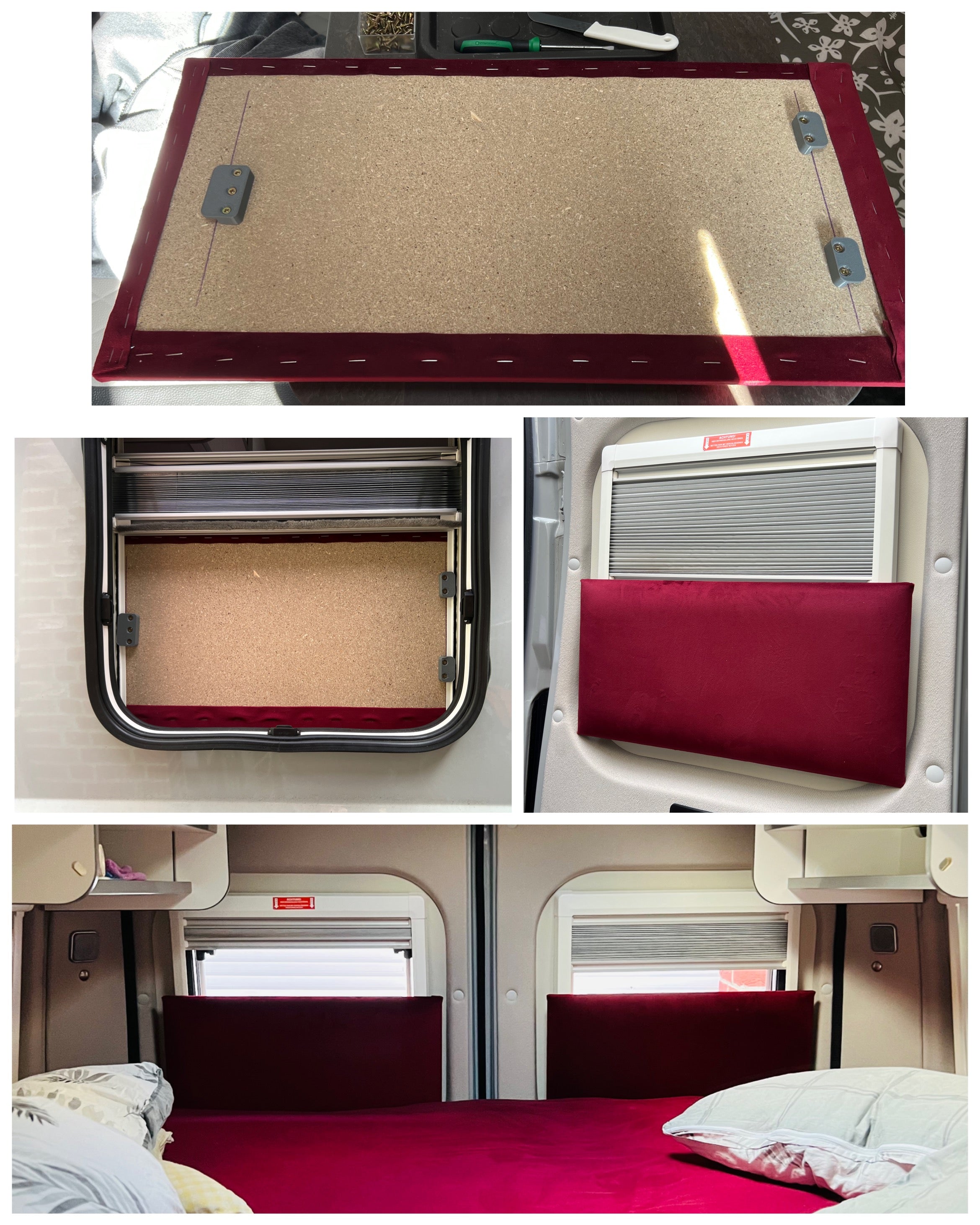 Plissee- und Fensterschutz Halterung Set | Campervan Kastenwagen | Pössl, Dethleffs, Knaus, Sunlight, Adria | Ducato, Boxer, Jumper, Movano