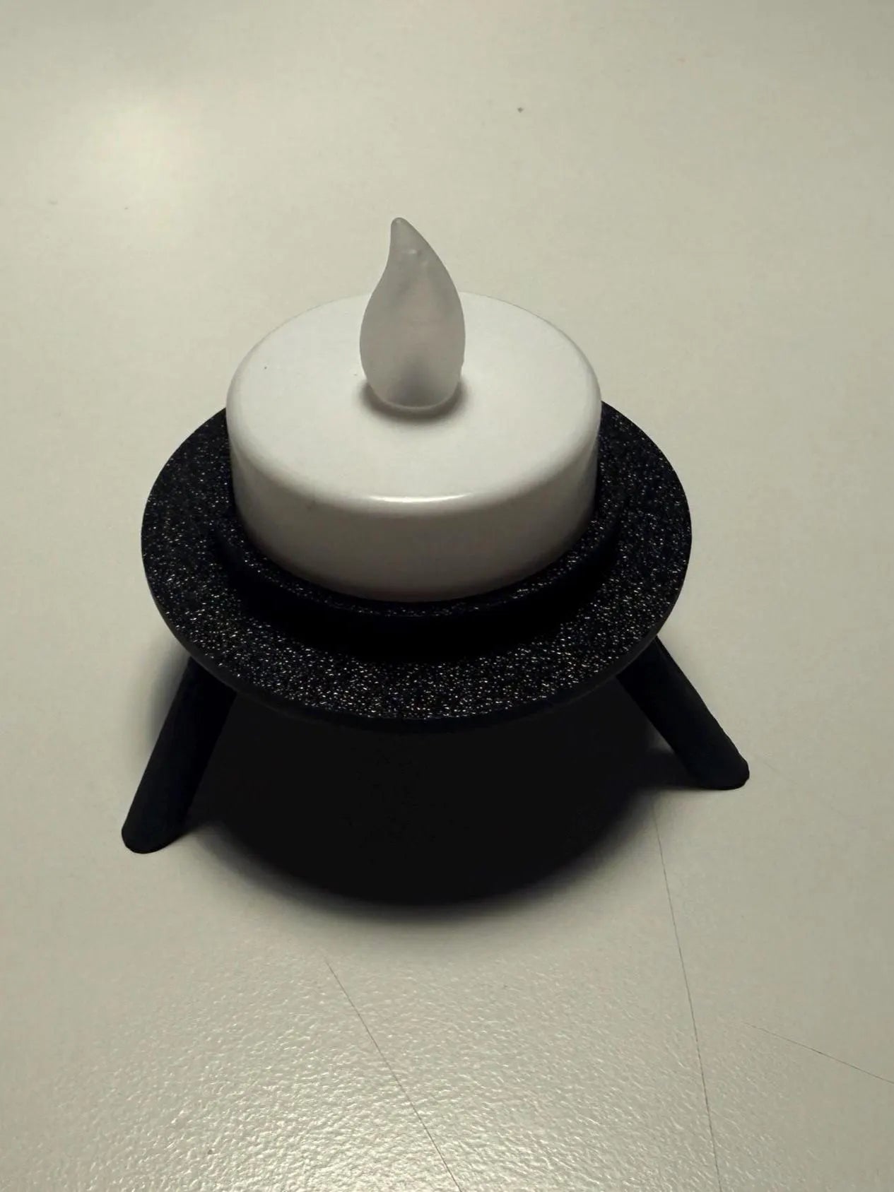 SanGlow – Modulares LED-Teelicht / dekorative 3D-gedruckte Tischleuchte mit warmweiß flackernder LED, ca. 13 cm hoch, für Innenräume.