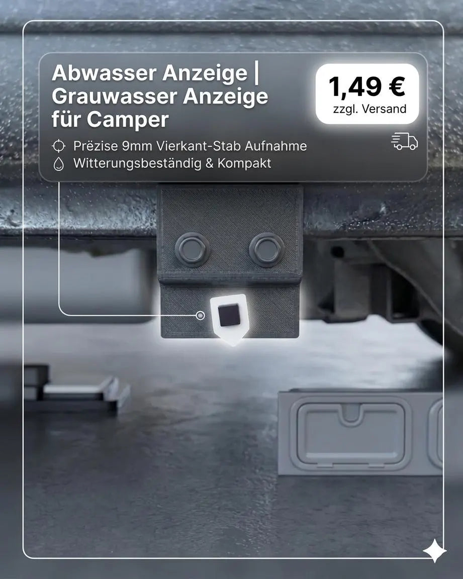 Abwasser Anzeige | Grauwasser Anzeige | Ventilstellung Anzeige | Abwassertank Indikator auf einen Blick | 4- Kant
